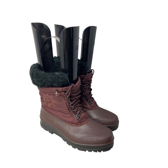 Sorel Duck Boots Women's Size 10 Maroon Boho Embroidered High Ankle Winter - Picture 6 of 12